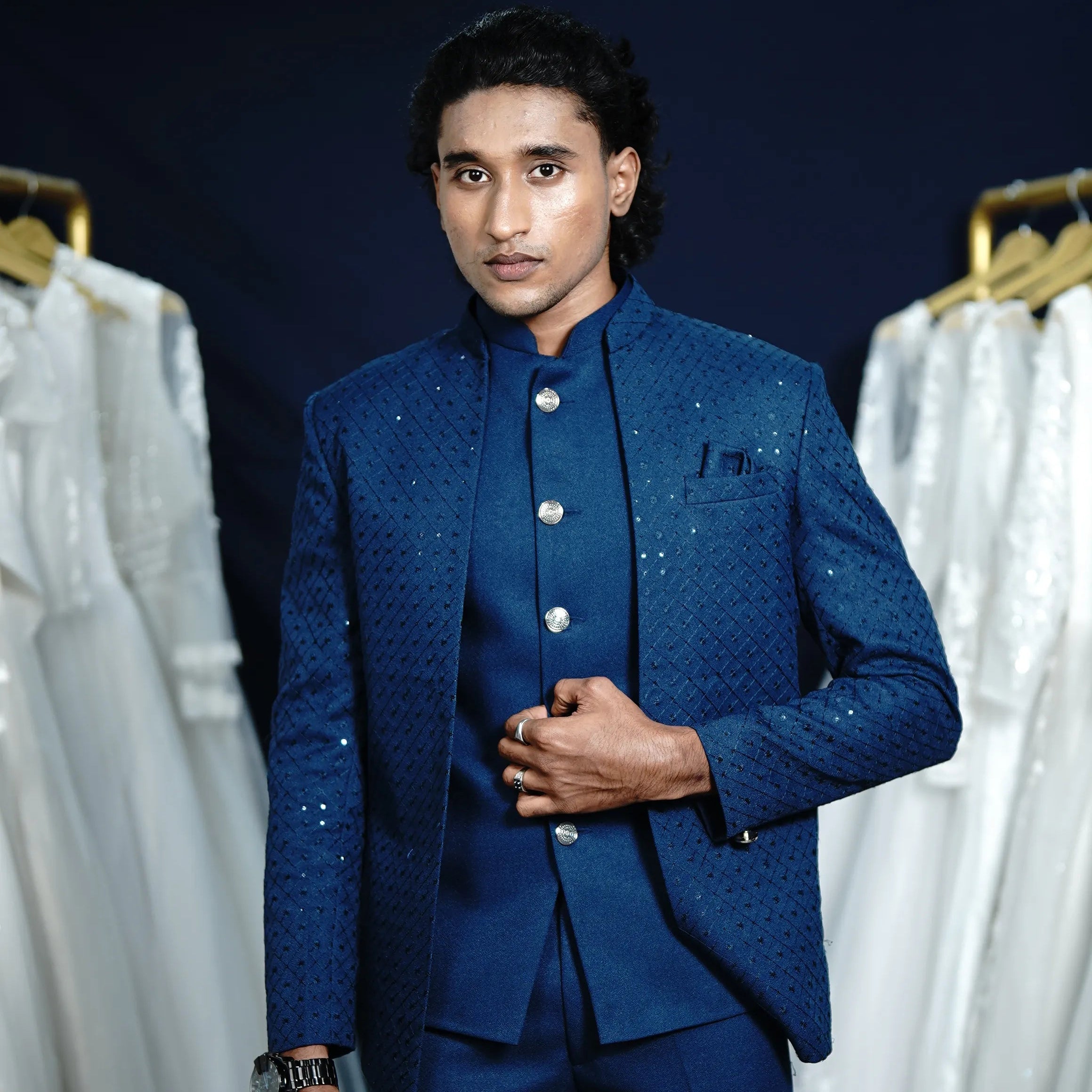 Luxurious Blue Jodhpuri