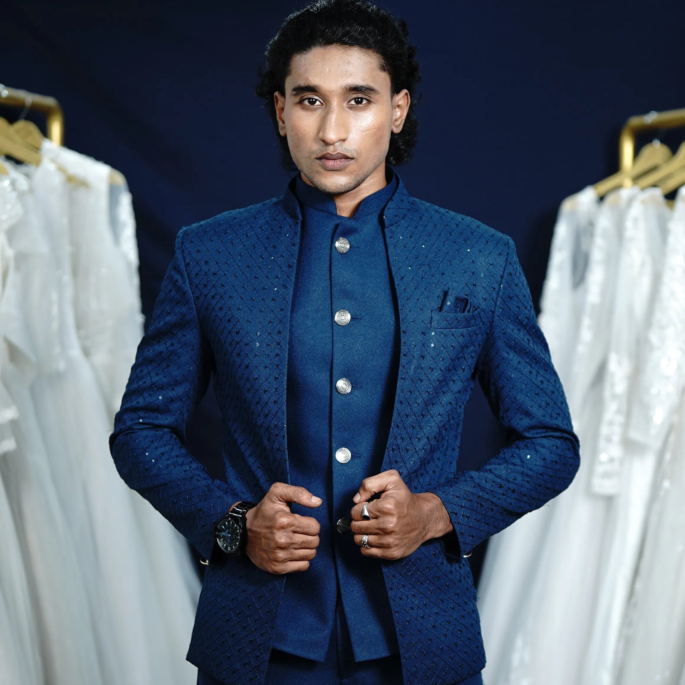 Luxurious Blue Jodhpuri