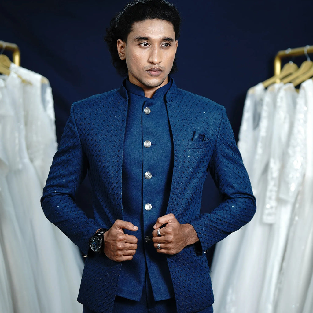 Luxurious Blue Jodhpuri