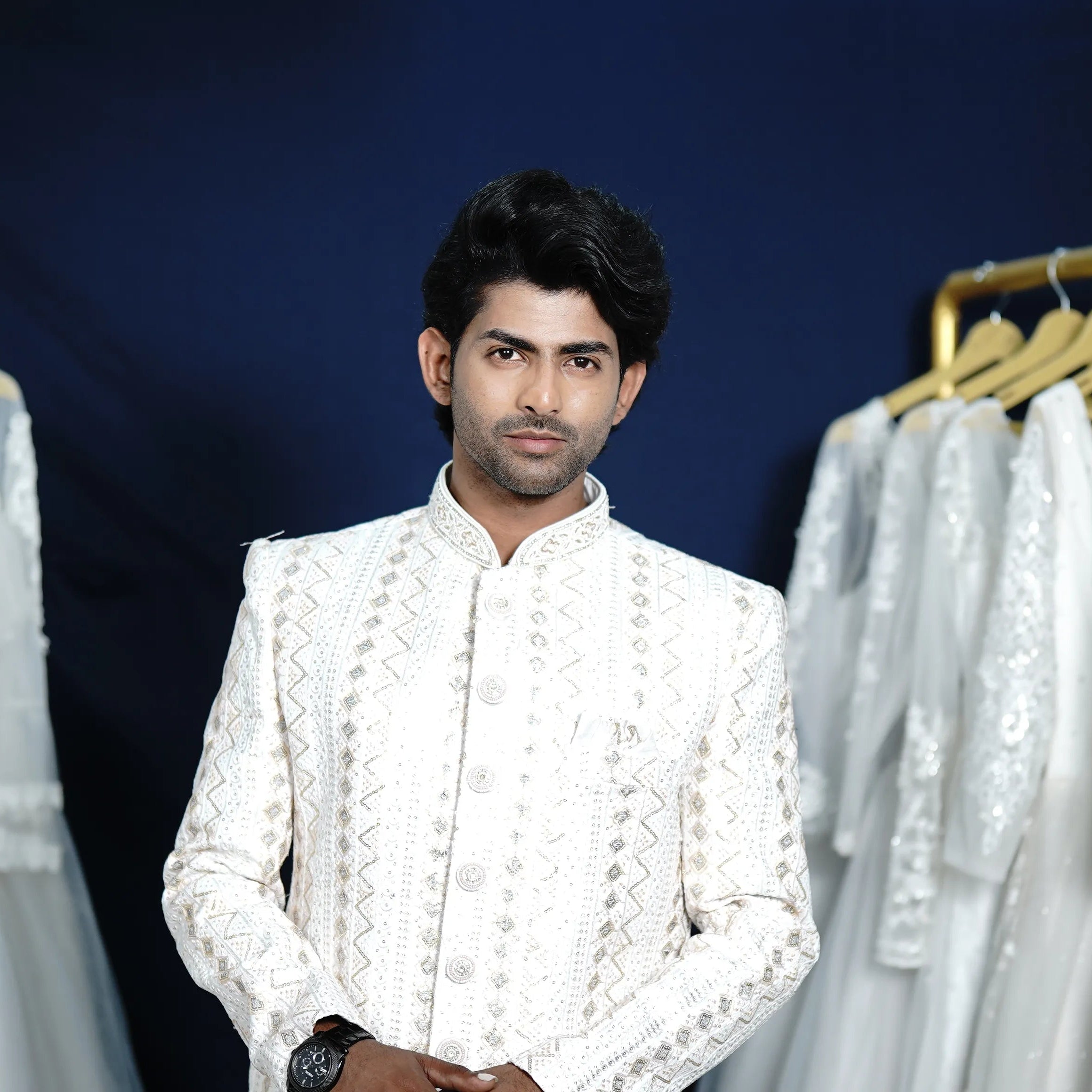 Elegant White Sherwani