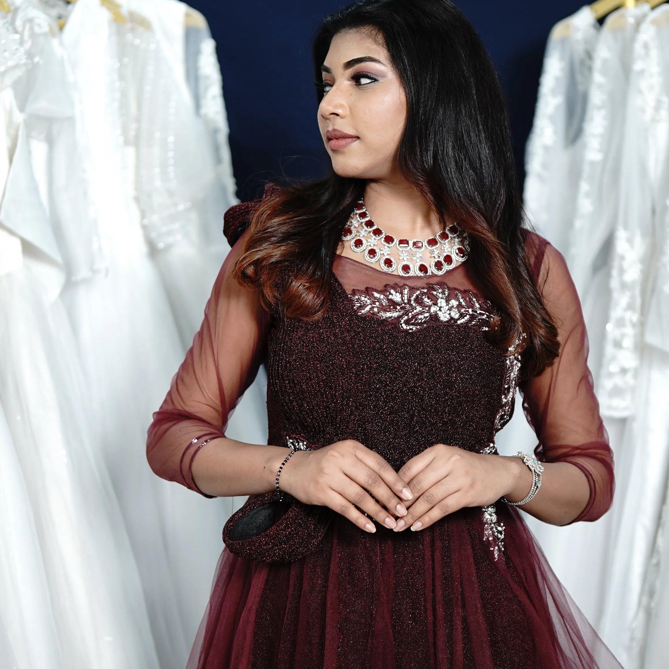 Dark Brown Elegant Gown