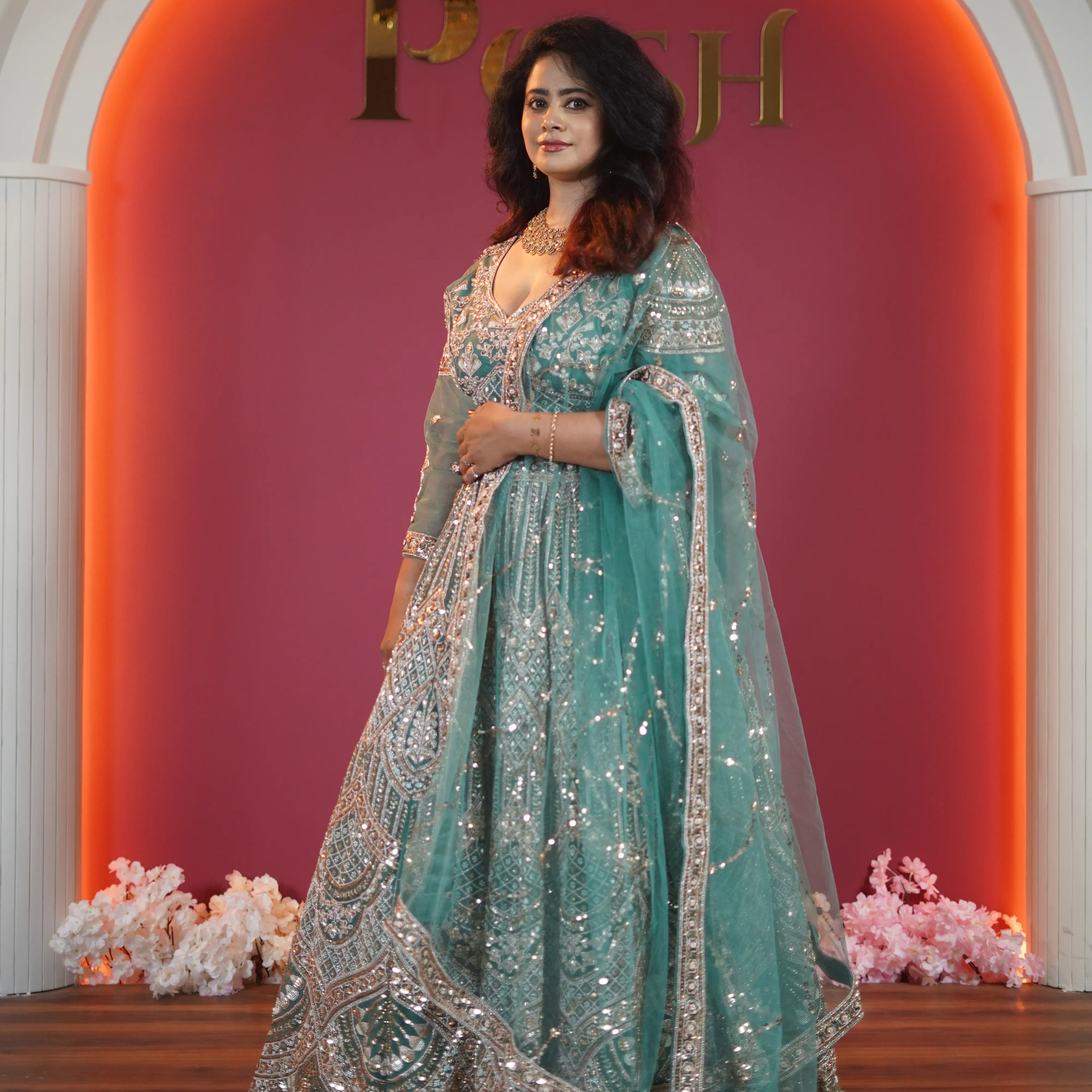 Emerald Green Heavy Designer Bridal Lehenga