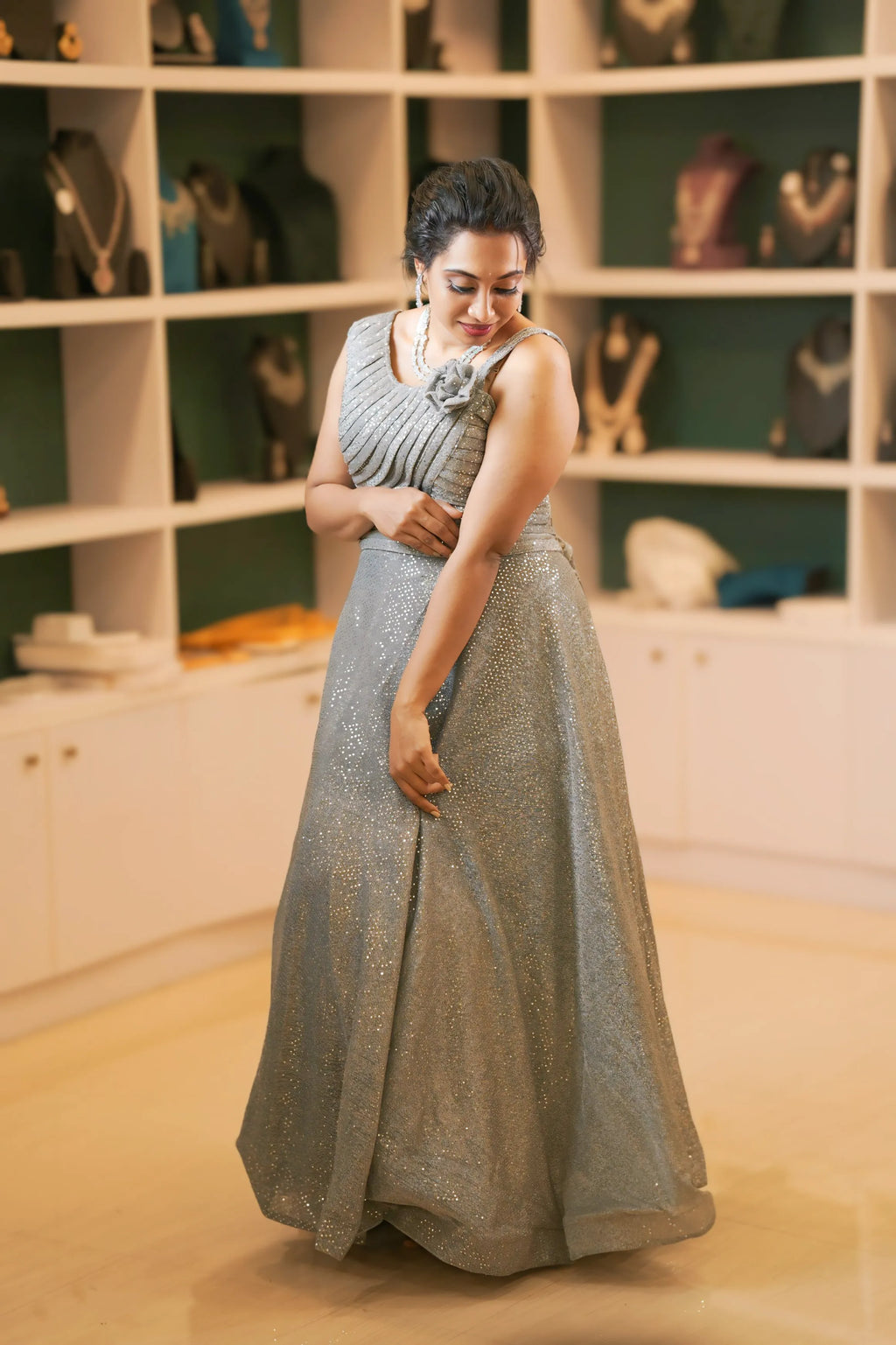 women wearing Silver Grey  Crop Top