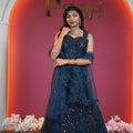 Blue Sequin Designer Lehenga