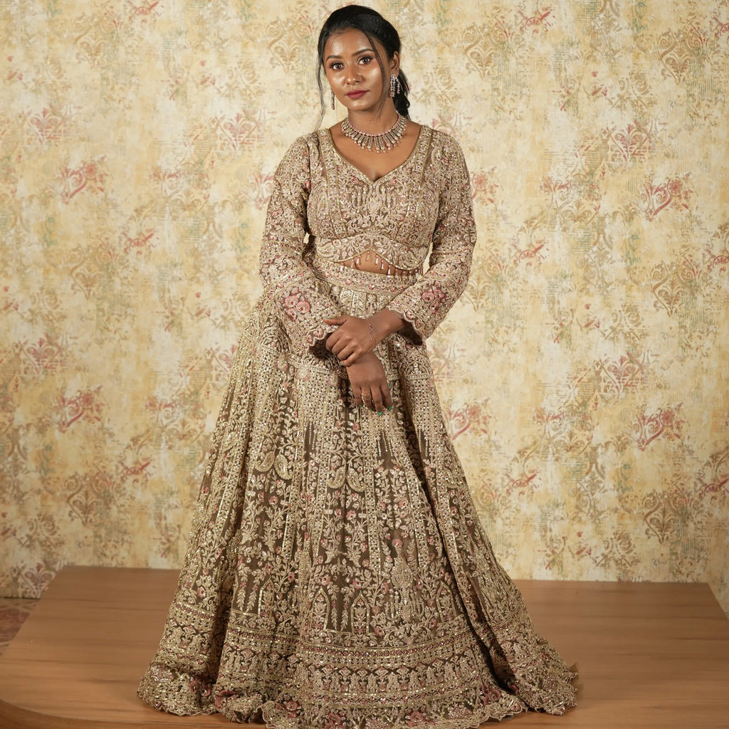 Brown Designer Crop Top