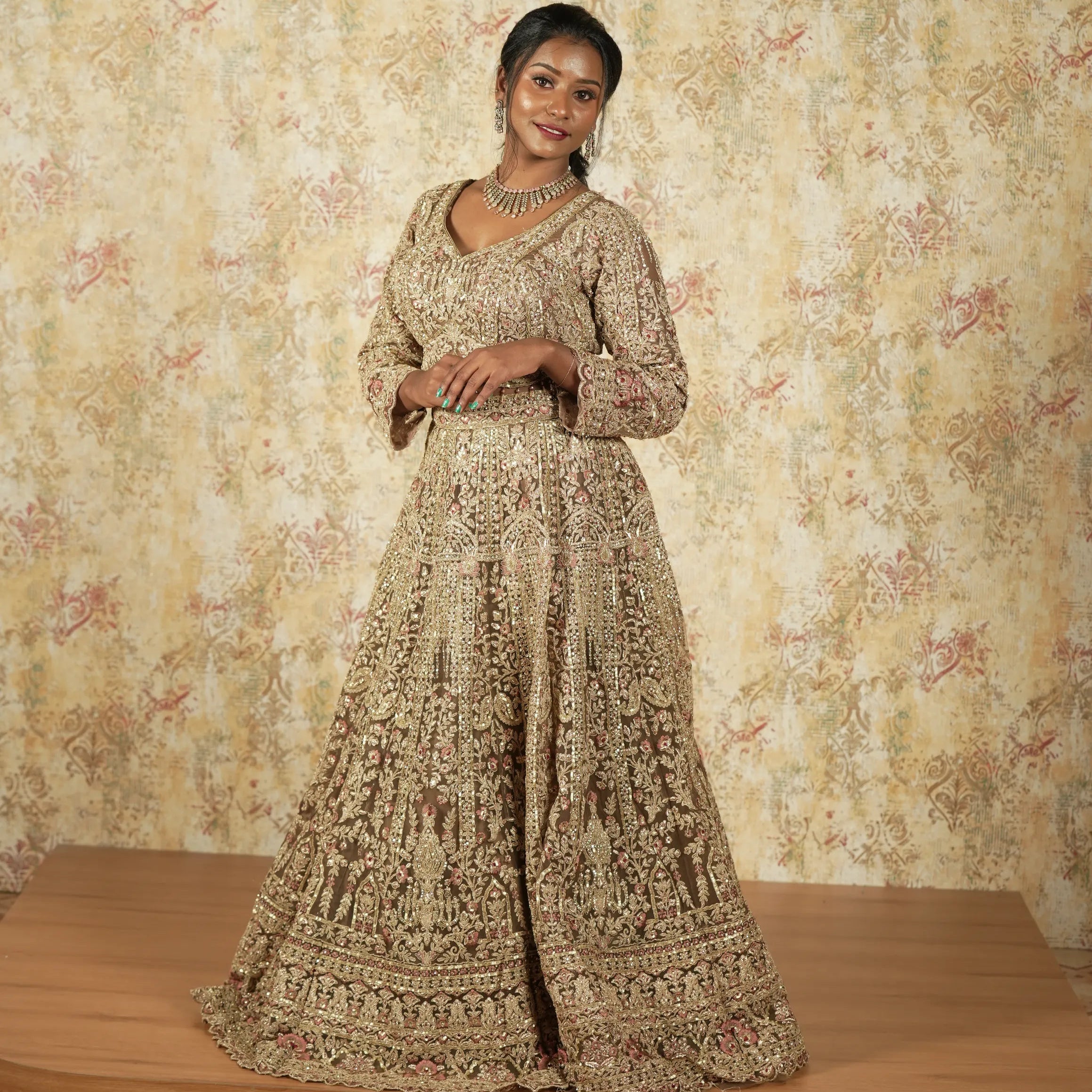 Brown Designer Crop Top