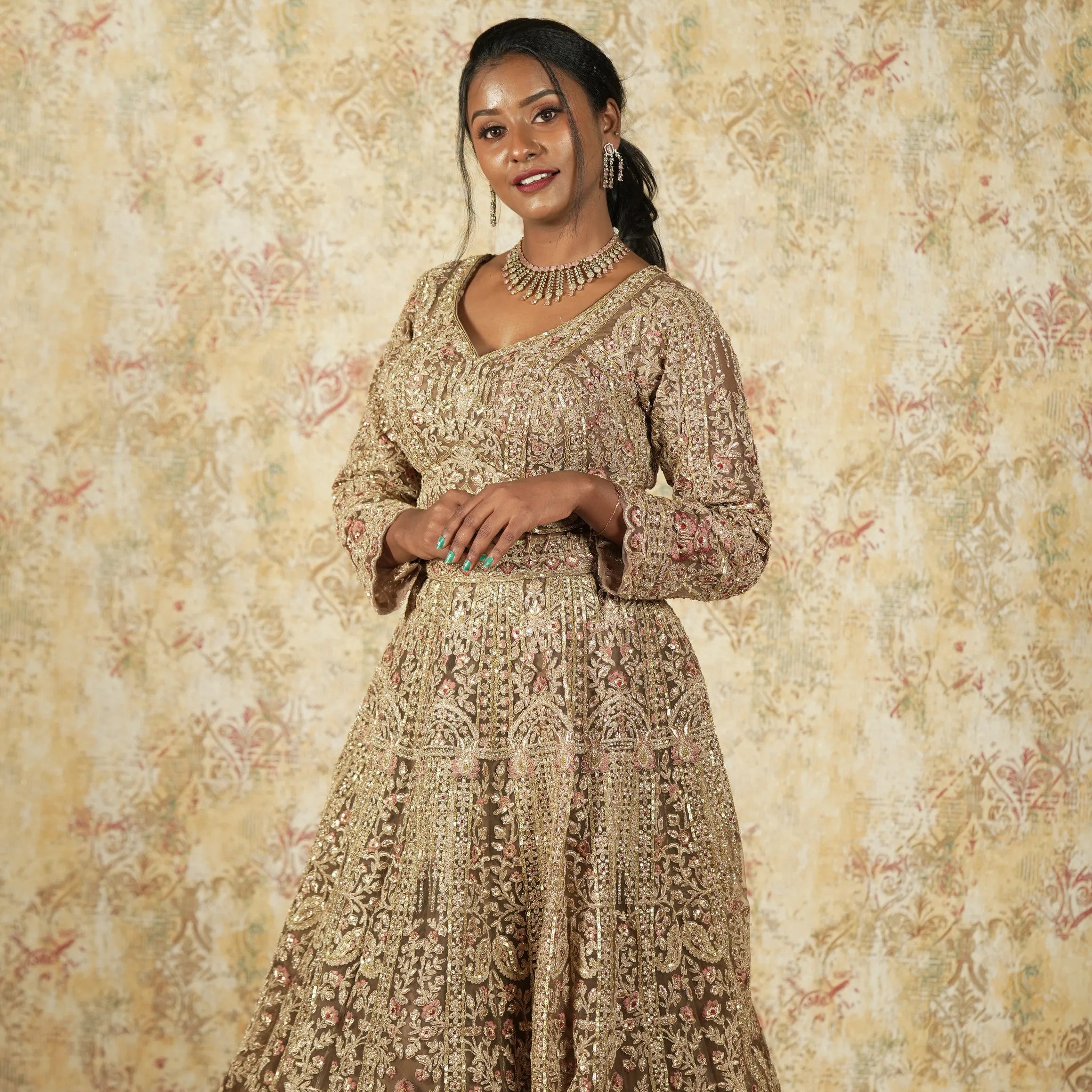 Brown Designer Crop Top