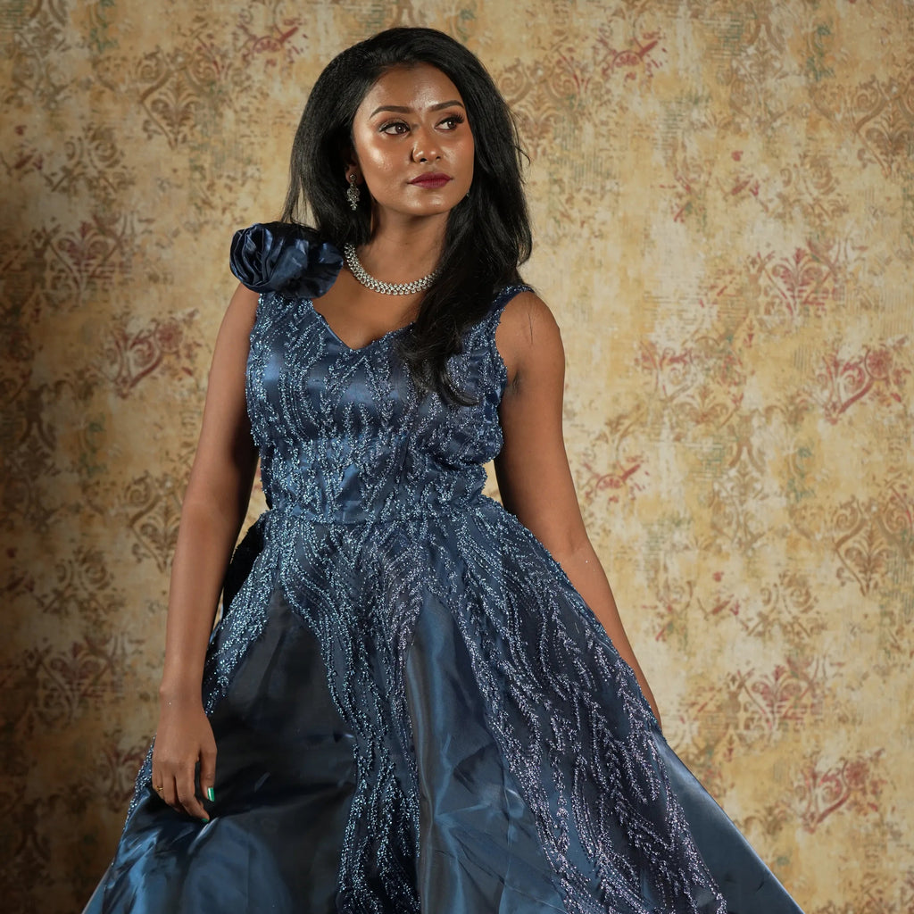 Dark Blue Designer Gown