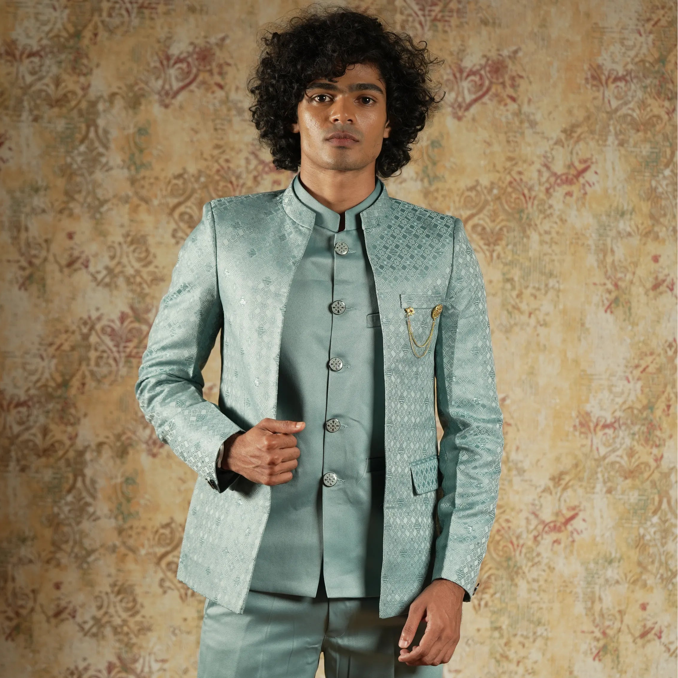 Blue Closed Jodhpuri Groom Suit