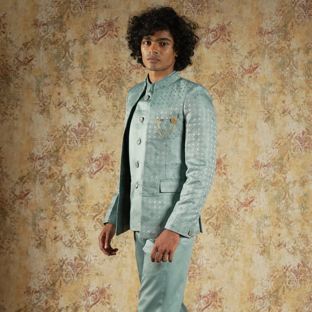 Blue Closed Jodhpuri Groom Suit