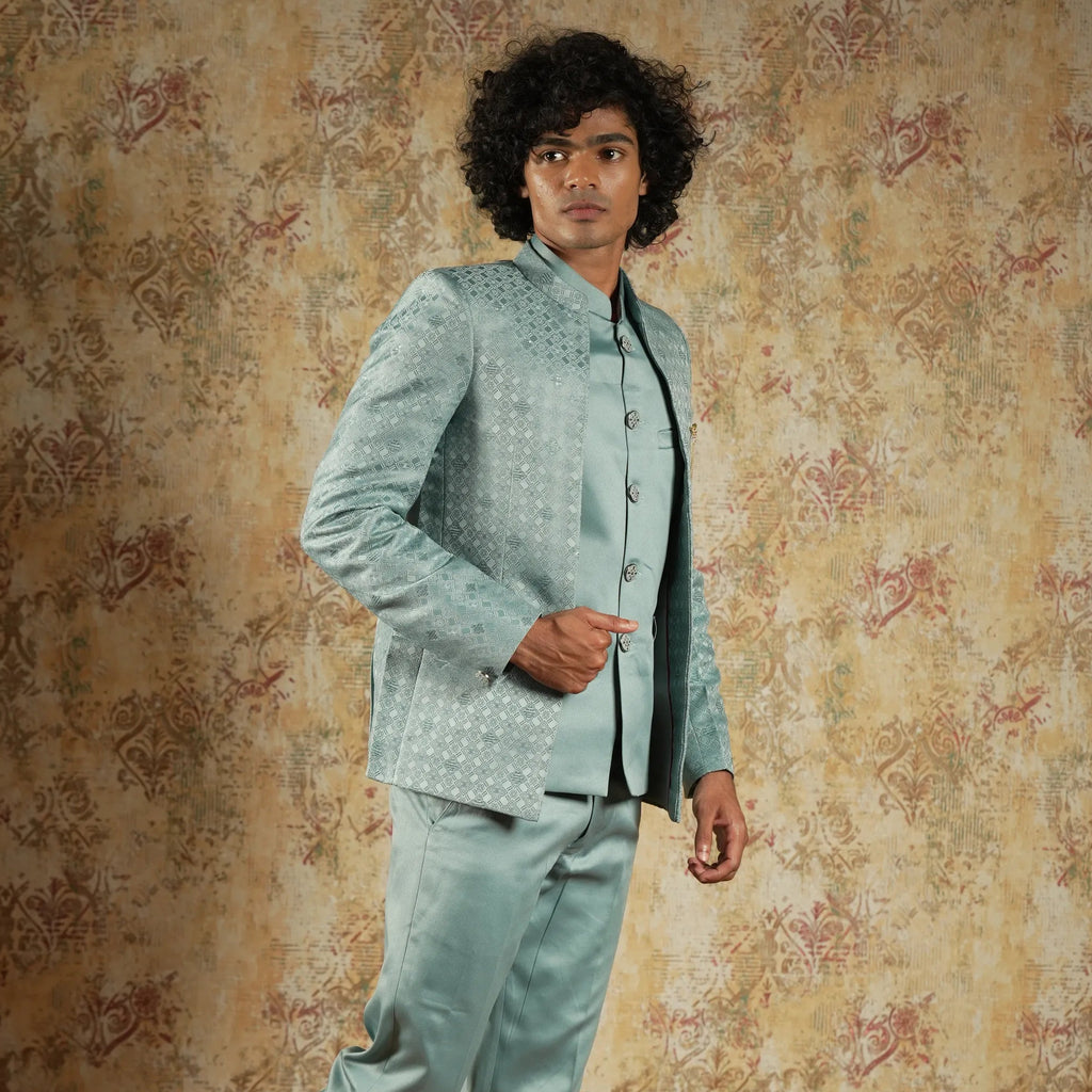 Blue Closed Jodhpuri Groom Suit