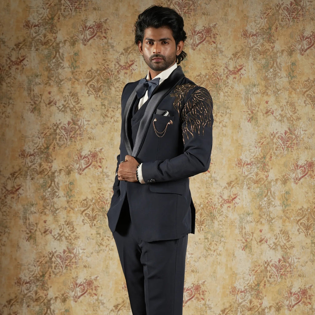 Dark Blue Designer Tuxedo Suit