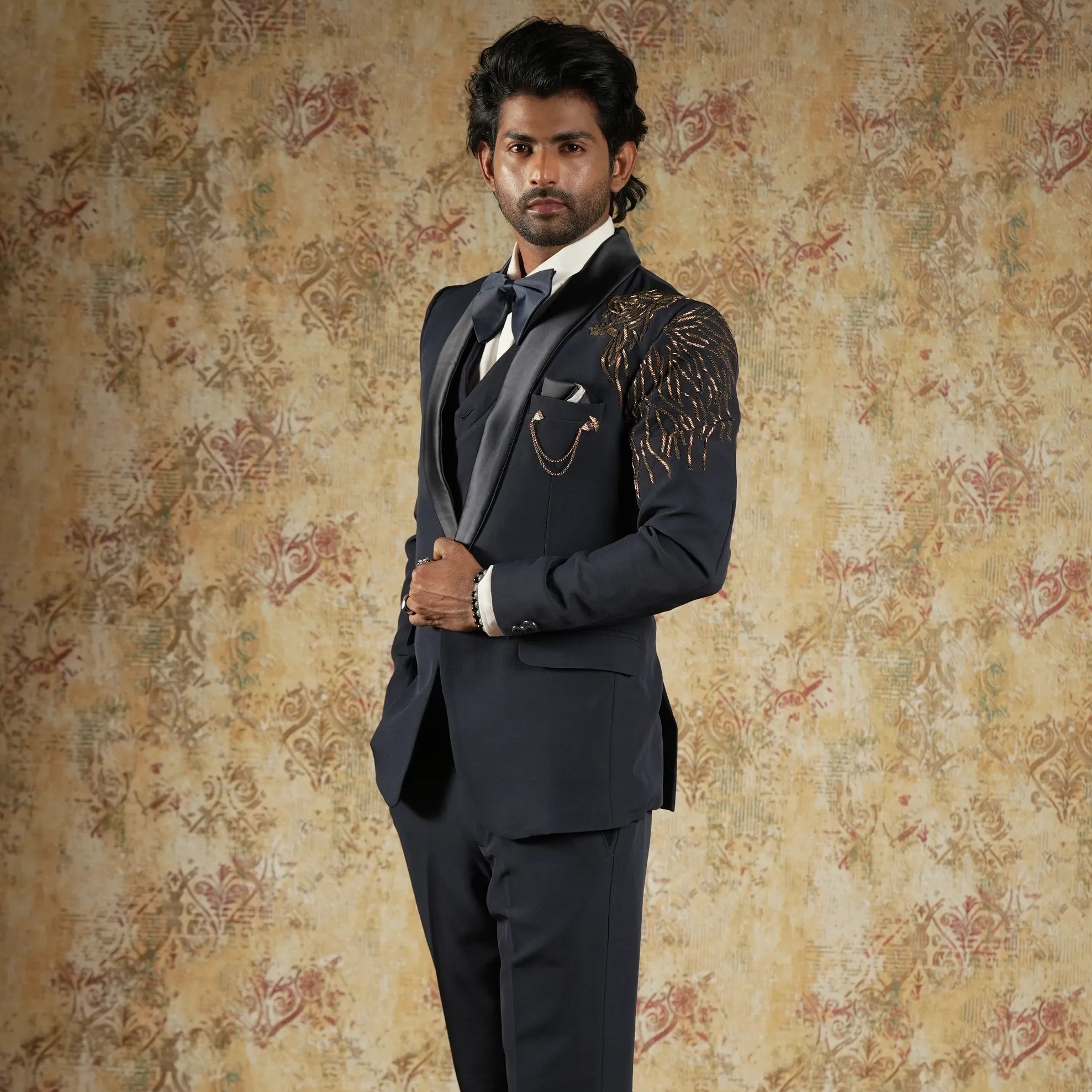 Dark Blue Designer Tuxedo Suit