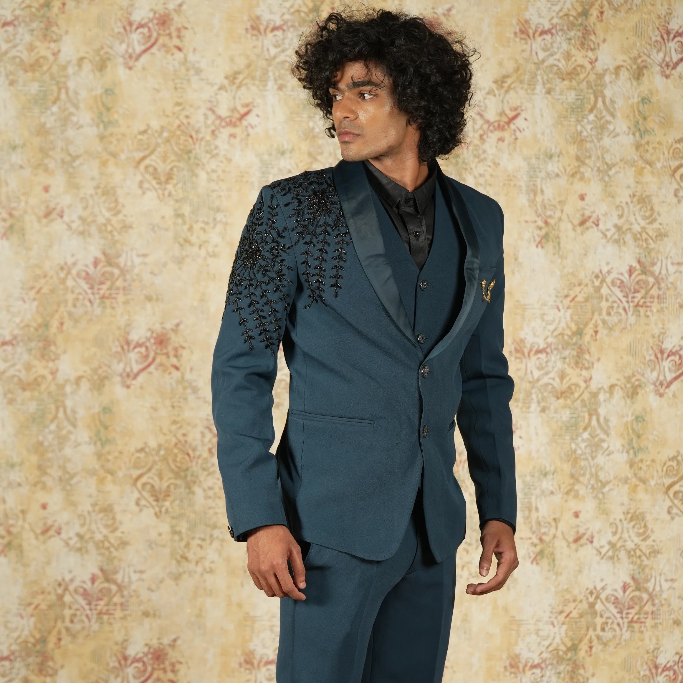 Dark Blue Designer Groom Suit
