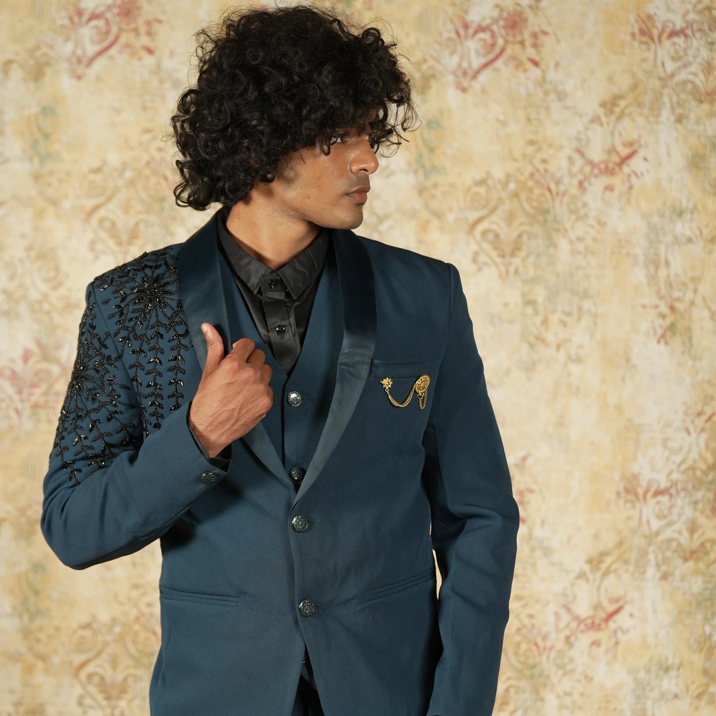 Dark Blue Designer Groom Suit
