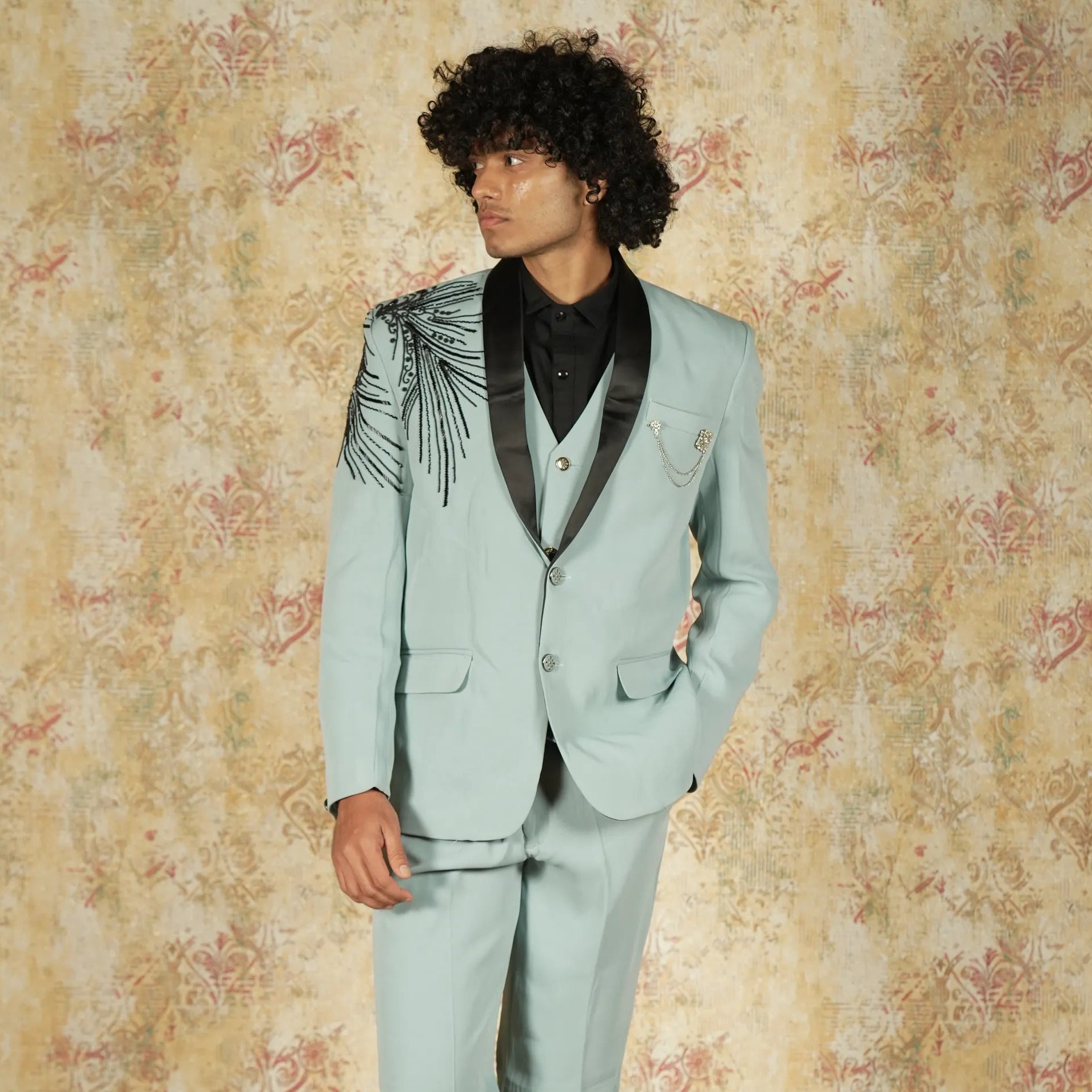 Blue Designer Groom Suit