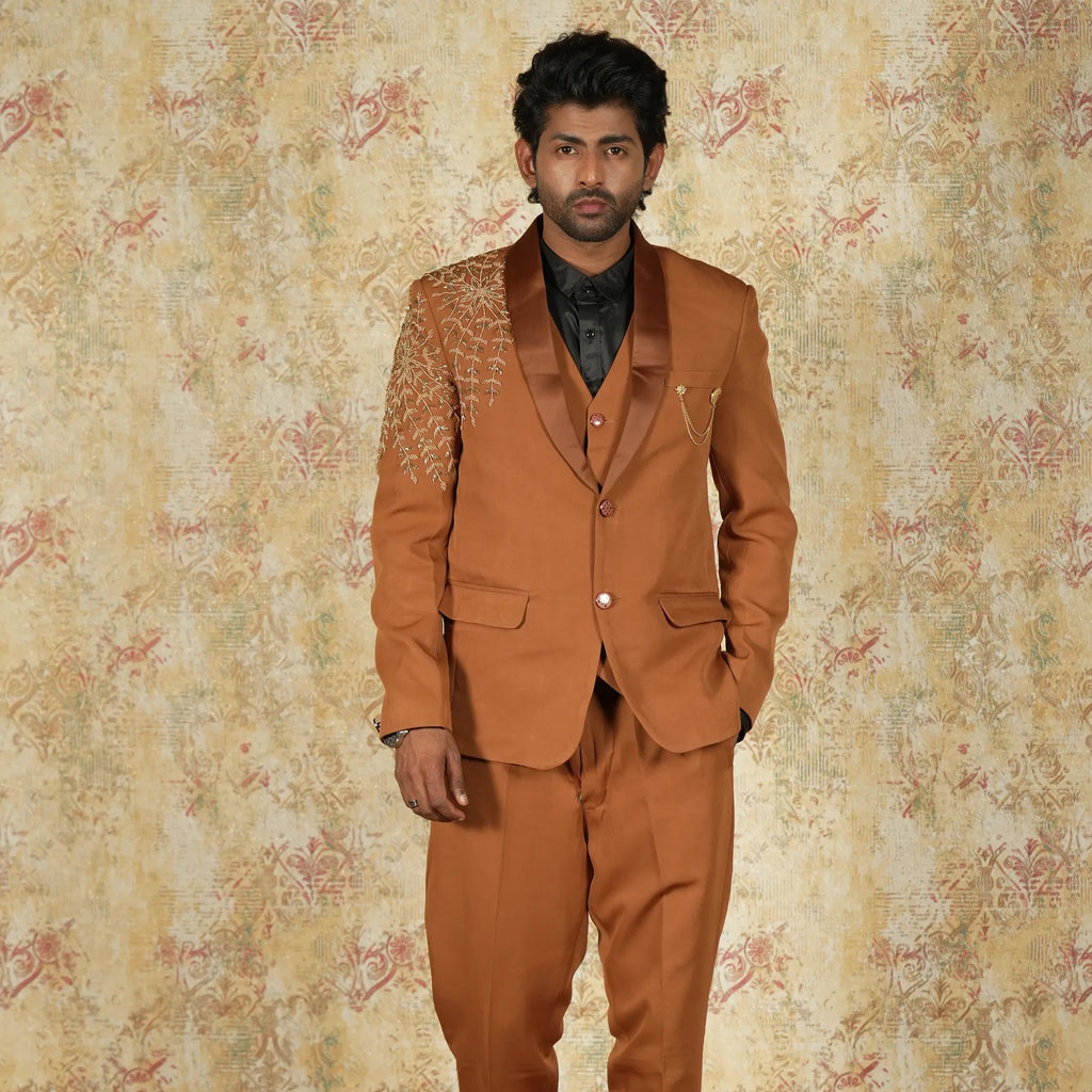 Copper Brown Designer Suit