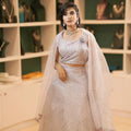 Pastel Lavender Crop Top Lehenga