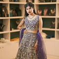 Purple Heavy Embroidered Bridal Lehenga