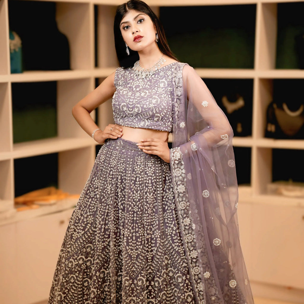 Lavender Bridal Lehenga