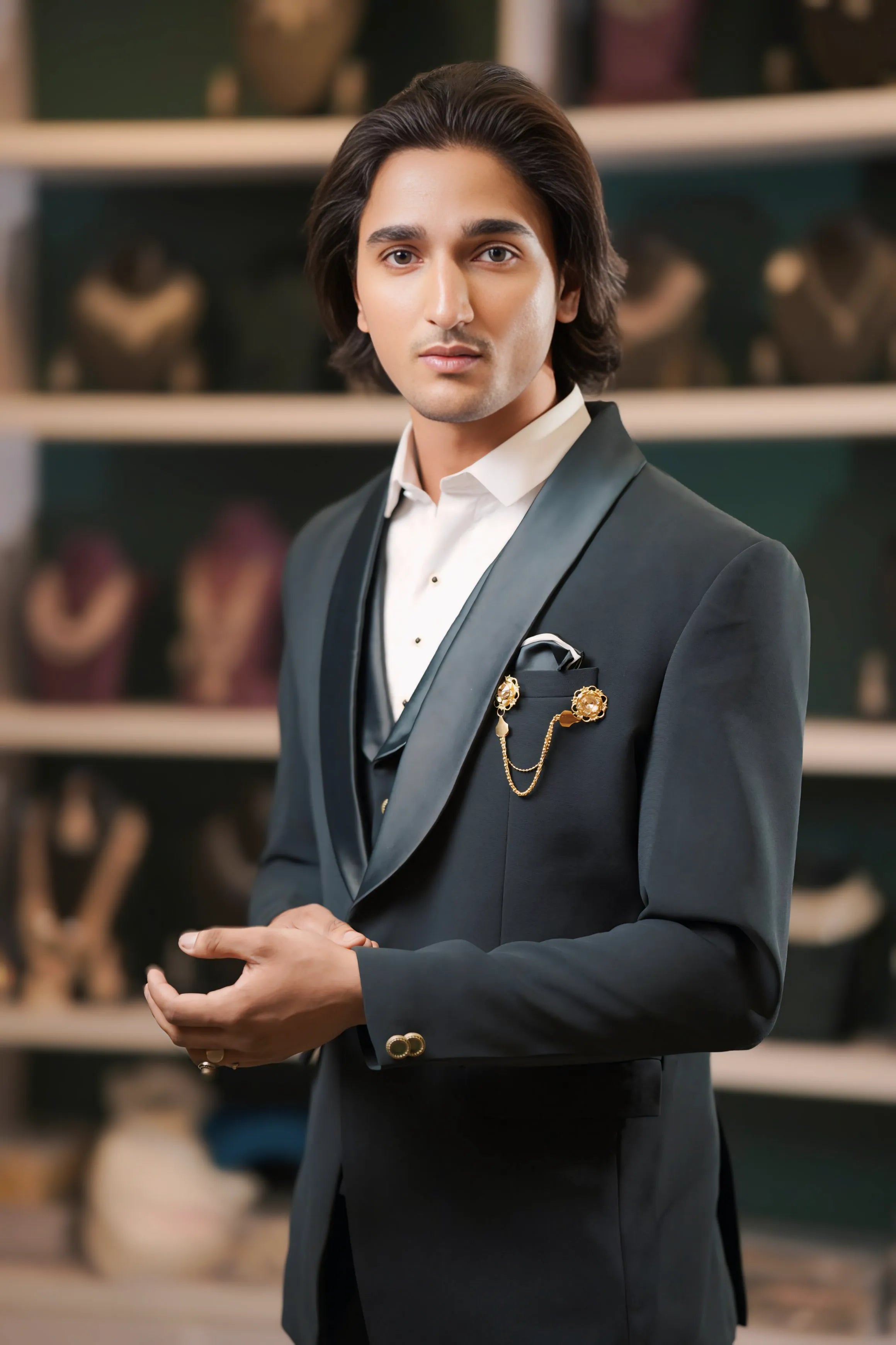 Boy Wearing Black Tuxedo Suit