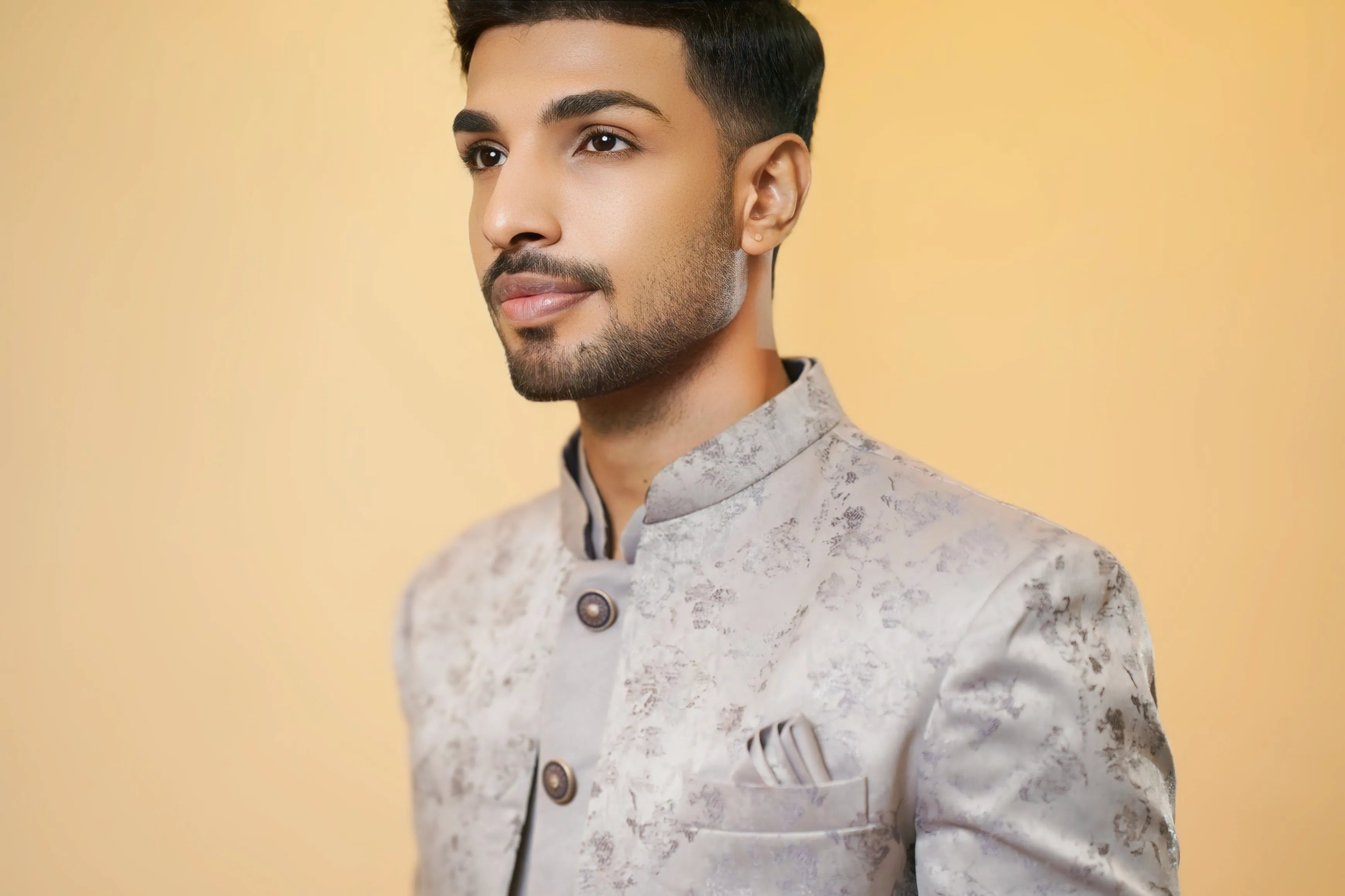 Silver Grey Indo-Western Sherwani