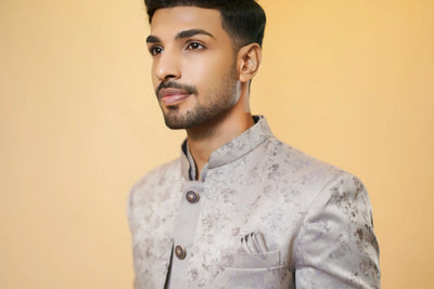 Silver Grey Indo-Western Sherwani