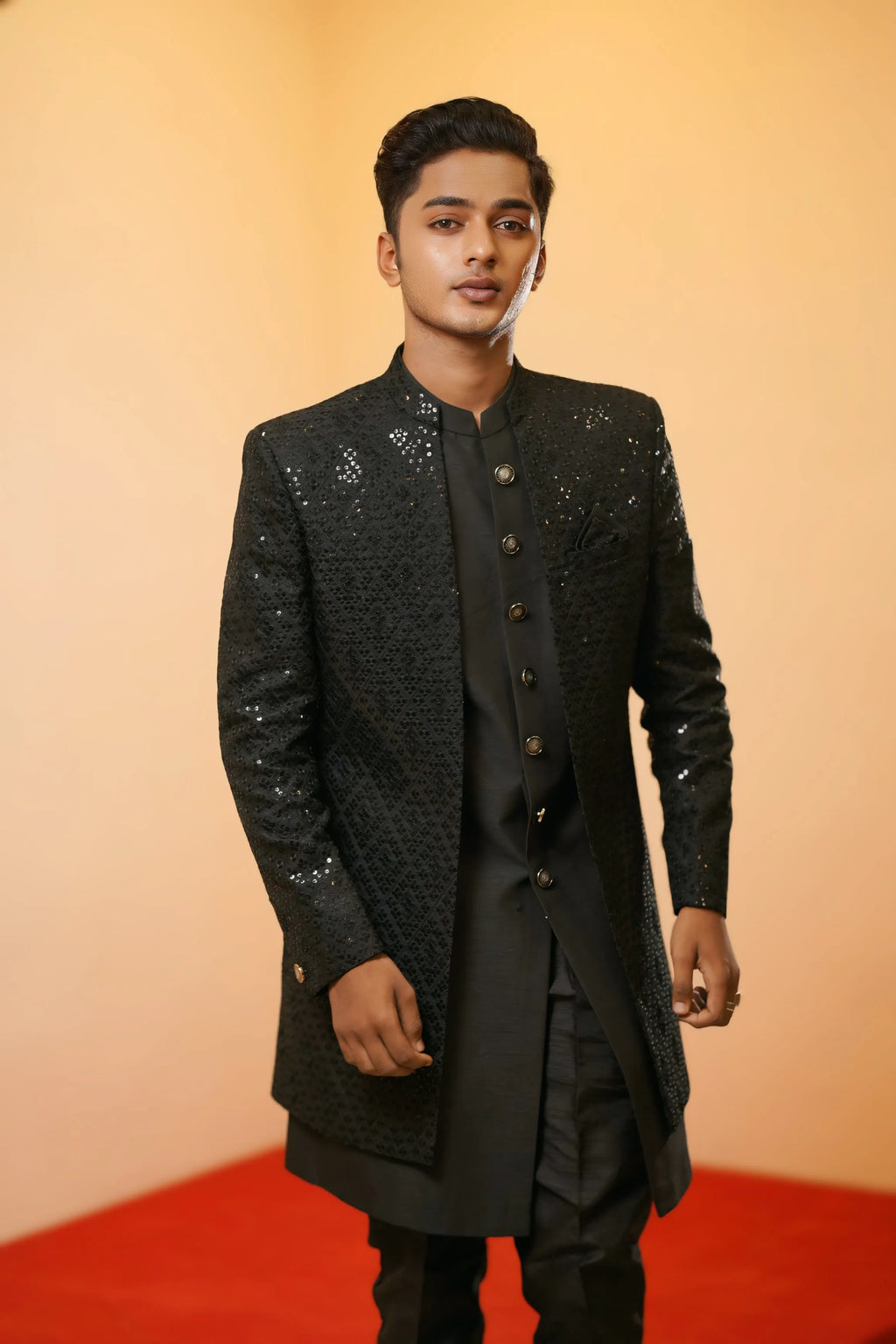 Black Indo-Western Sherwani