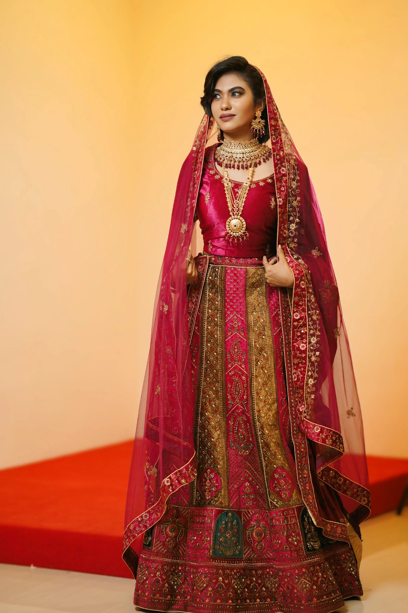 Magenta Pink Bridal Lehenga