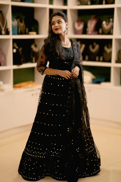 Black Sequin Embroidered Lehenga