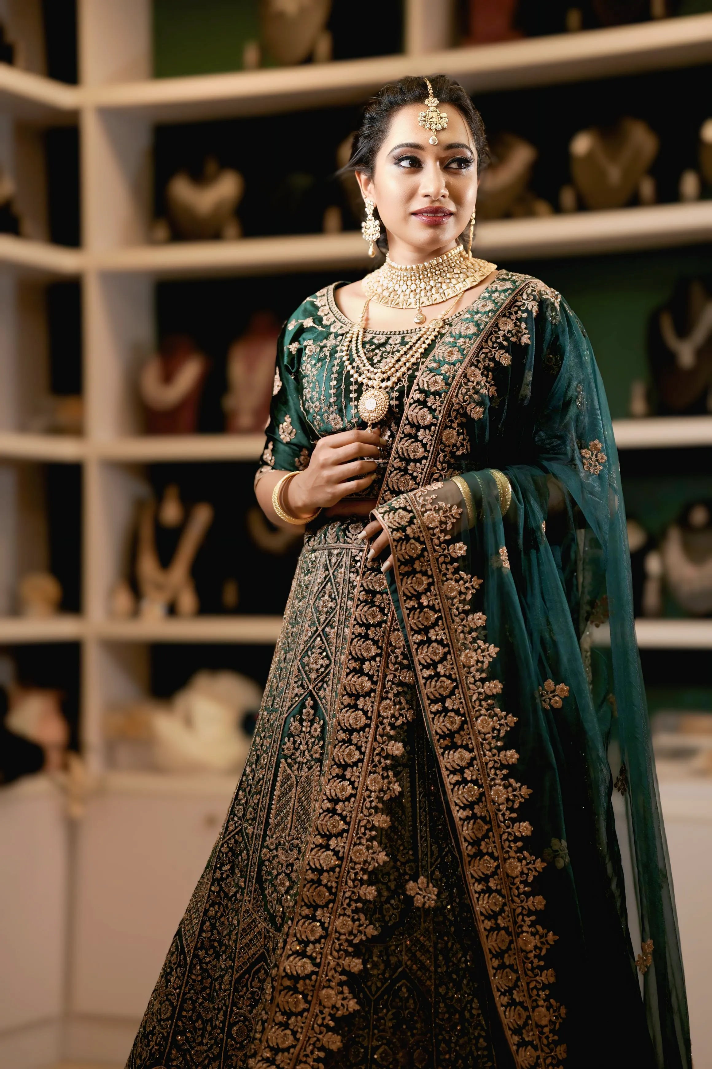 Emerald Green Bridal Lehenga