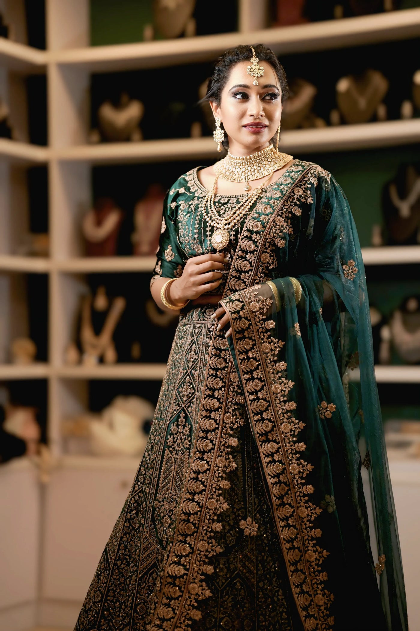 Emerald Green Bridal Lehenga