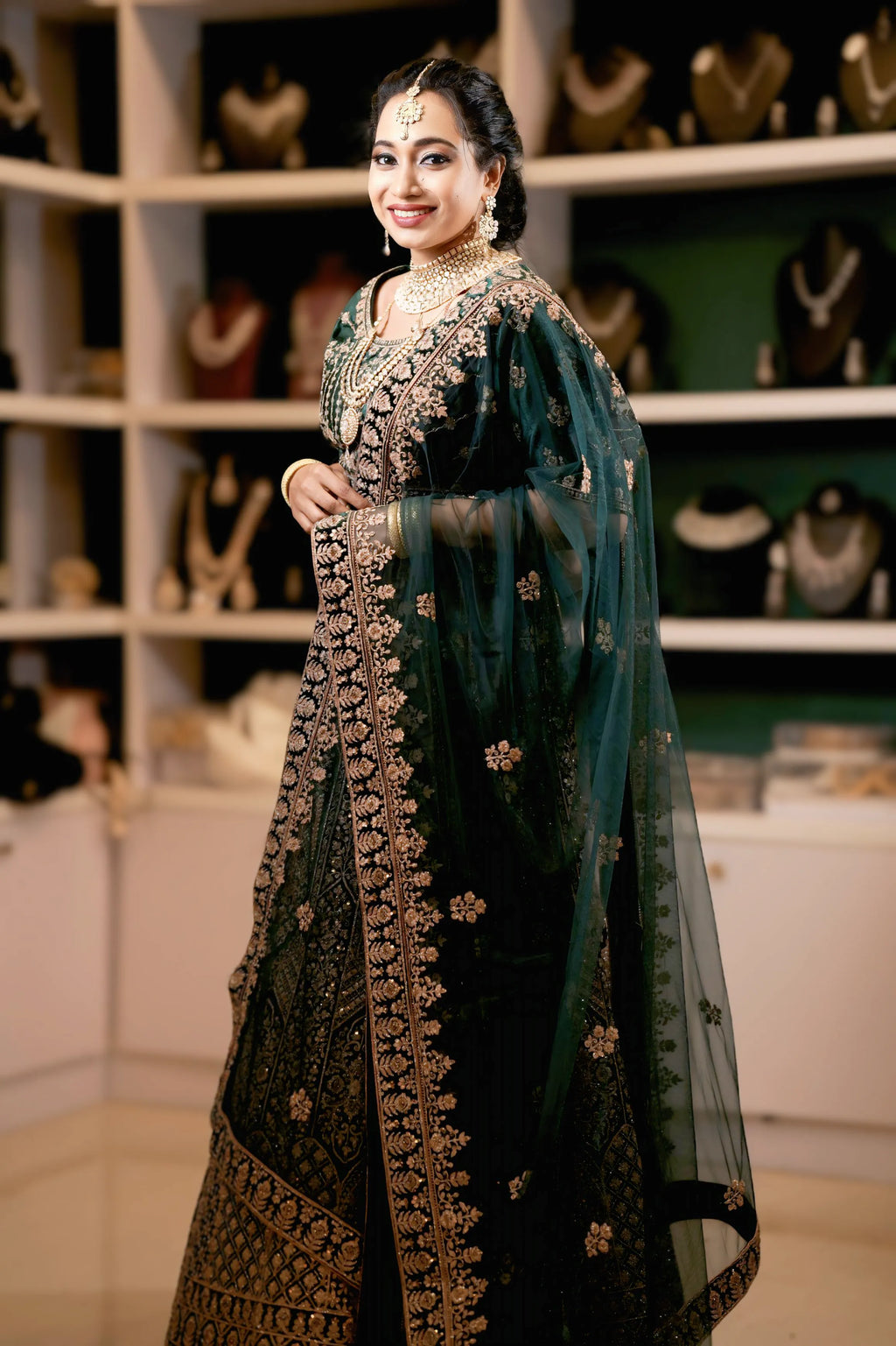 Emerald Green Bridal Lehenga
