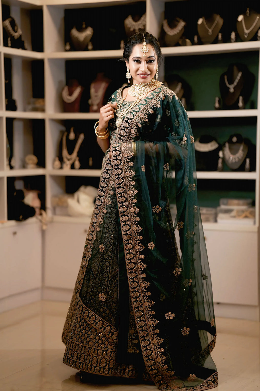 Emerald Green Bridal Lehenga
