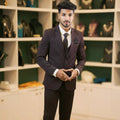 Chocolate Brown Three-Piece Suit for wedding