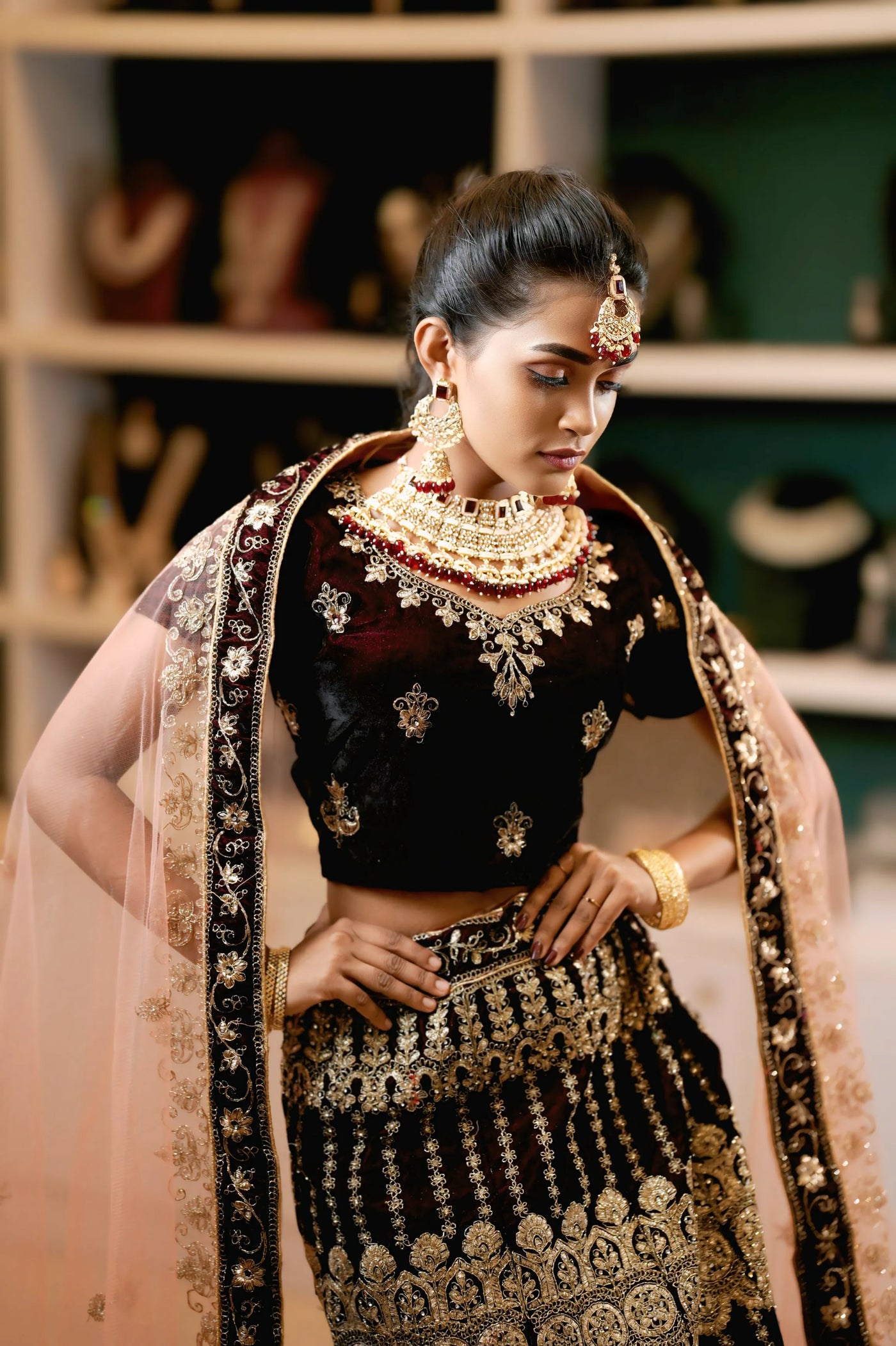 Purple Wine Lehehnga