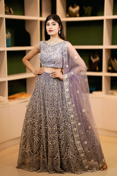 Lavender Bridal Lehenga