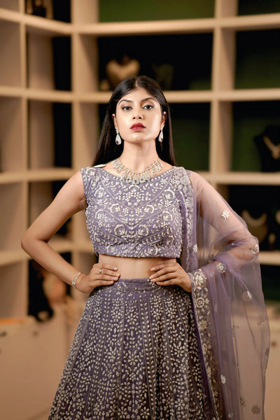 Lavender Bridal Lehenga