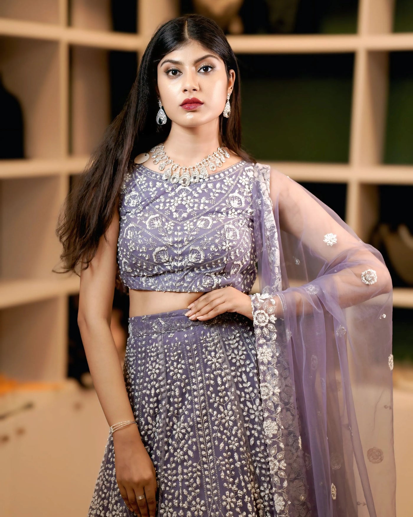 Lavender Bridal Lehenga