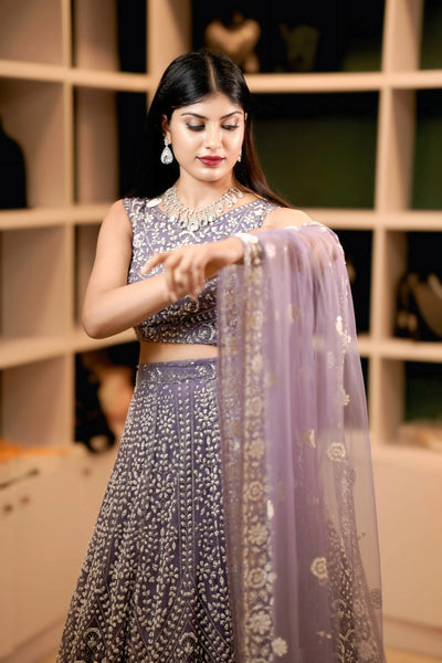 Lavender Bridal Lehenga