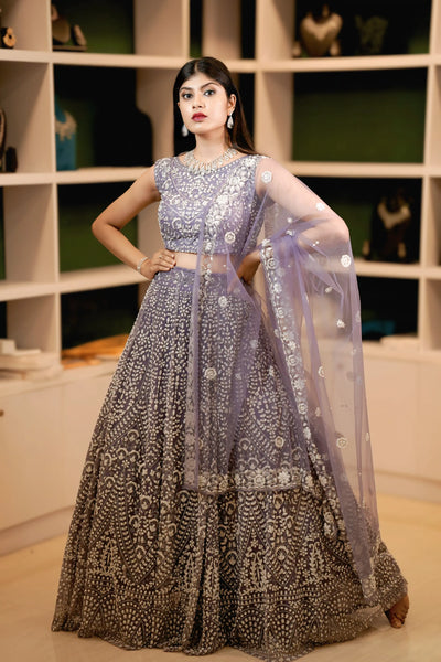 Lavender Bridal Lehenga