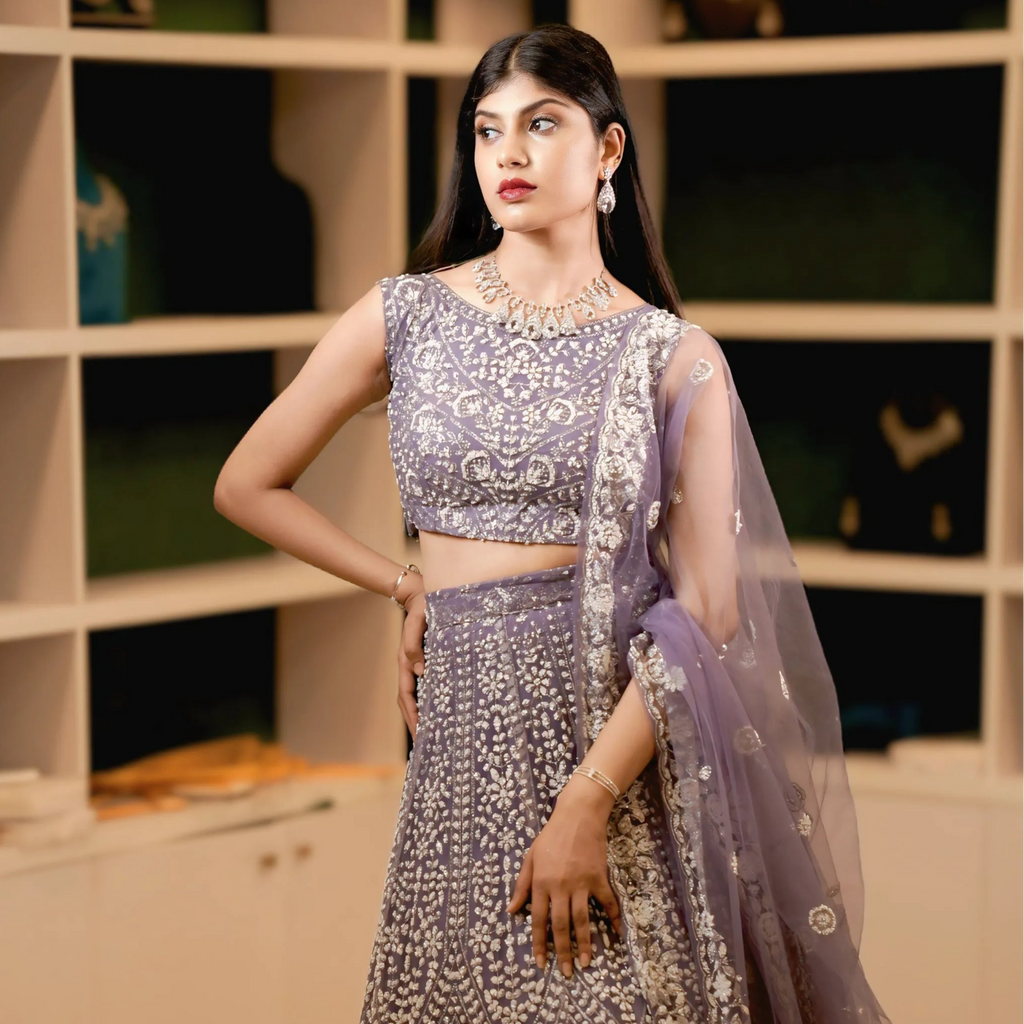 Lavender Bridal Lehenga