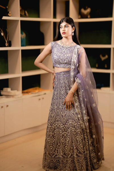 Lavender Bridal Lehenga