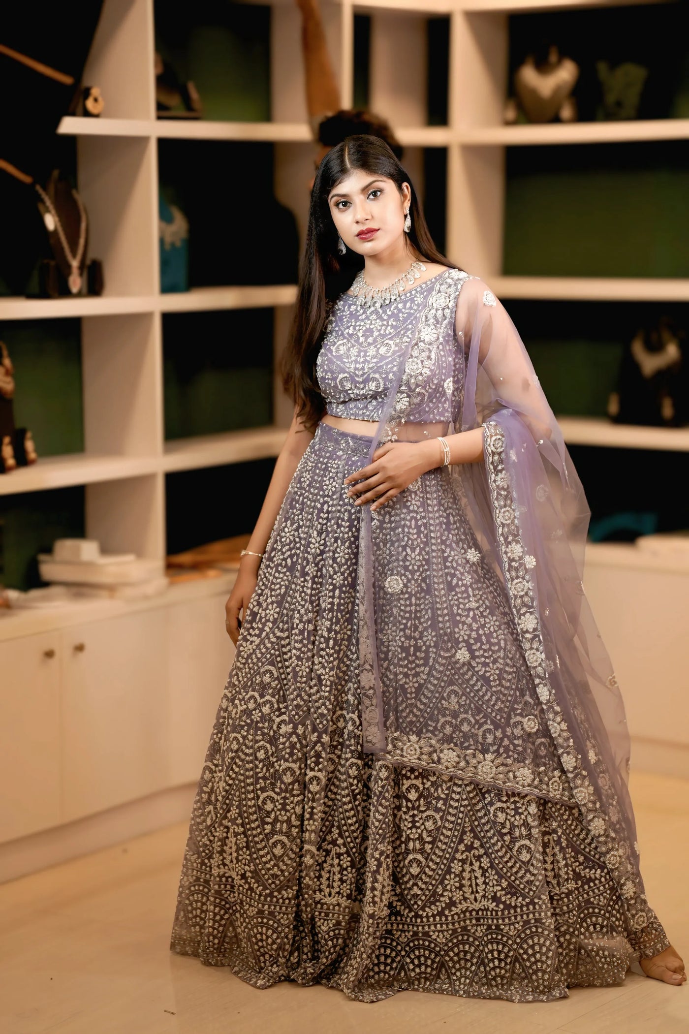 Lavender Bridal Lehenga