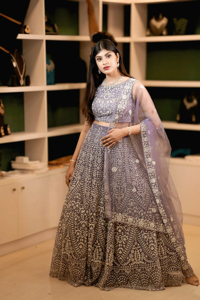Lavender Bridal Lehenga