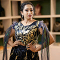Black & Gold Sequin Crop Top Lehenga