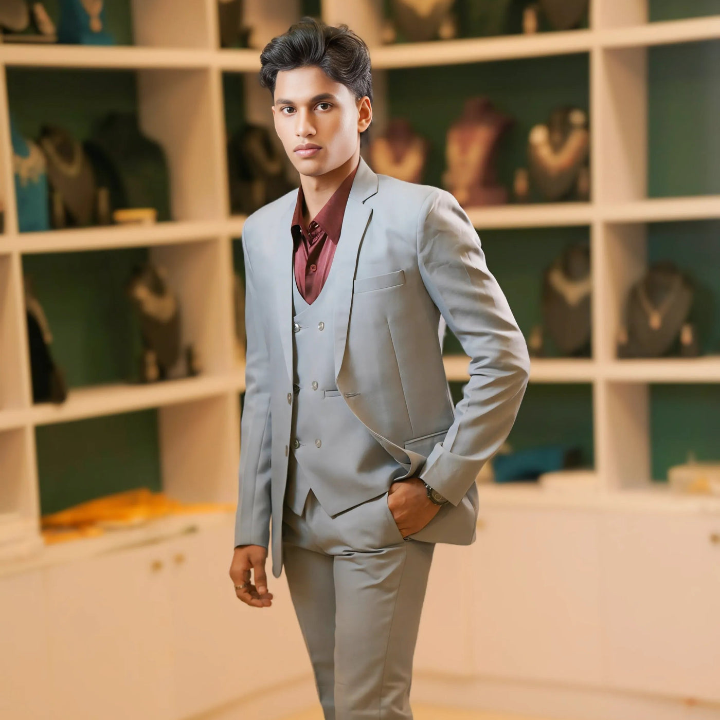 Light Grey Three-Piece Suit