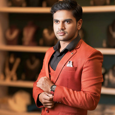 Rust Orange Three-Piece Suit