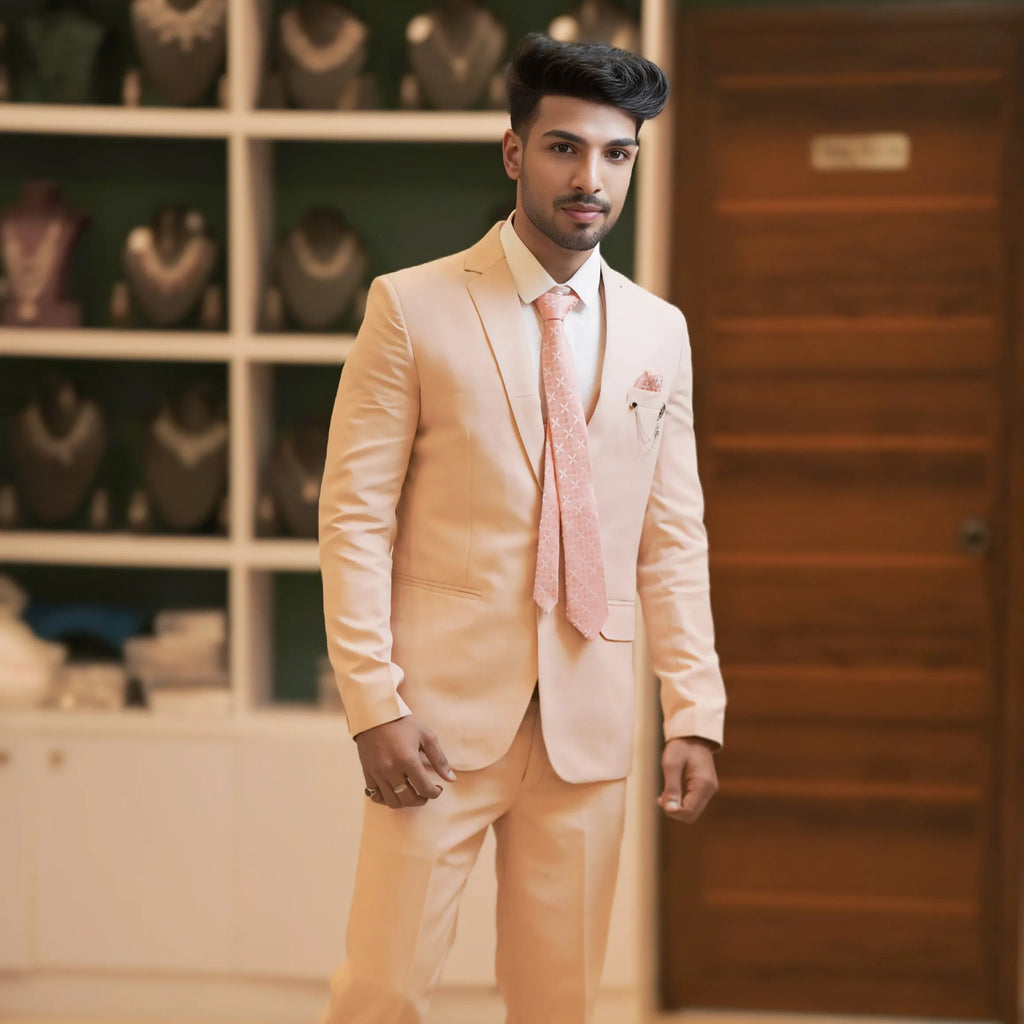 Boy wearing Peach Pastel Suit for wedding party