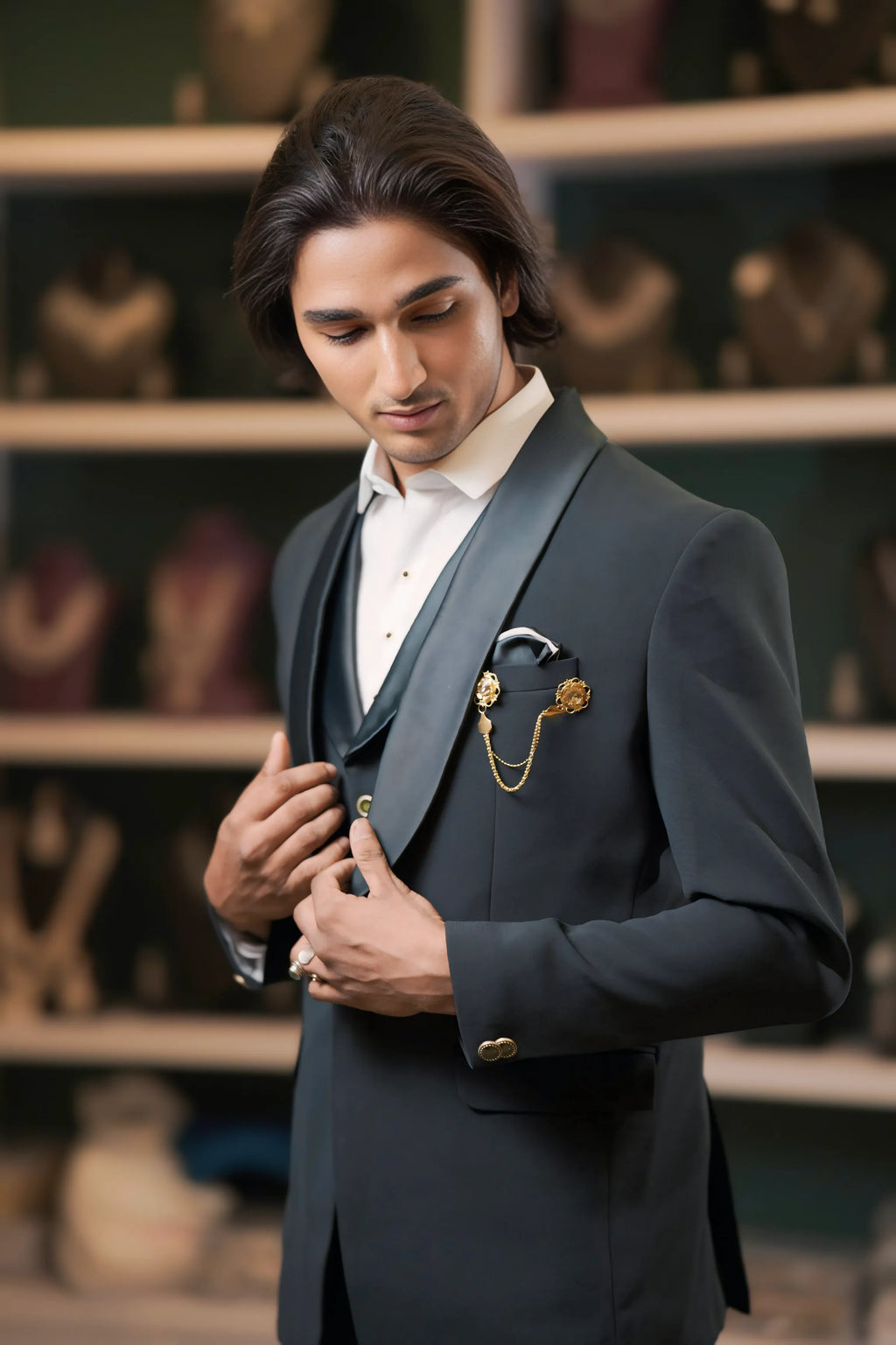 Boy Wearing Black Tuxedo Suit